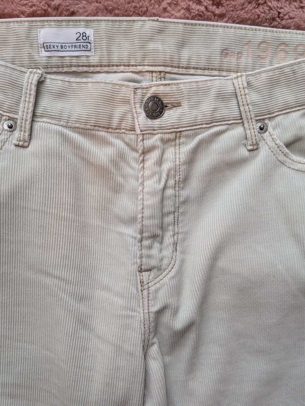 Gap Sexy Boyfriend Women's Light Sage Corduroy Stretch Jeans